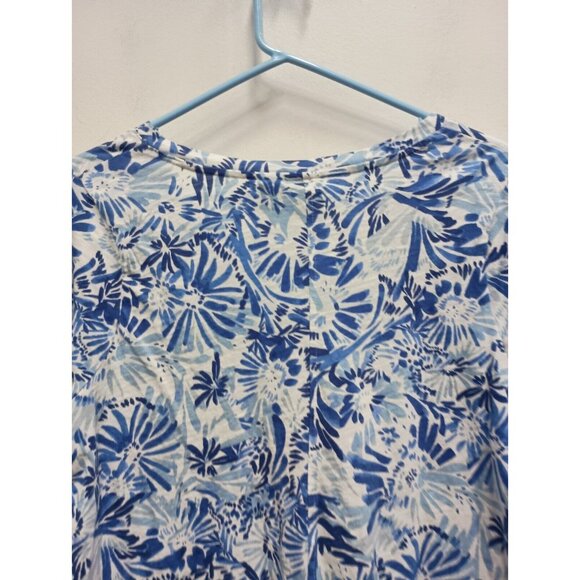 Joie Womens BOHO Blouse Top Size 1X Blue Floral 3/4 Sleeve Cottagecore - Picture 7 of 7